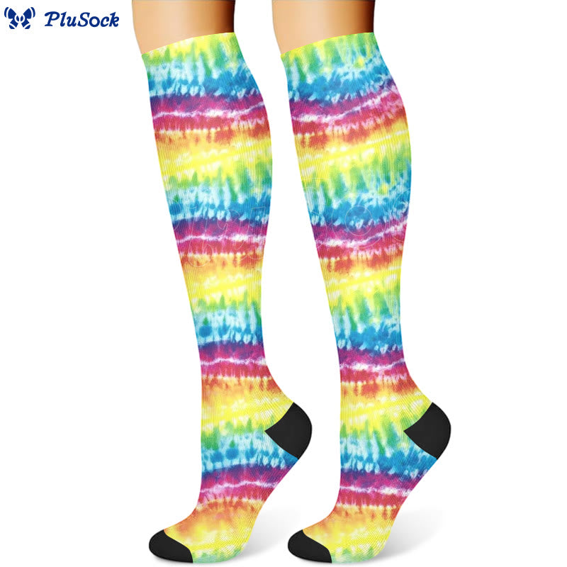 Chaussettes de compression uniques tie-dye (3 paires)