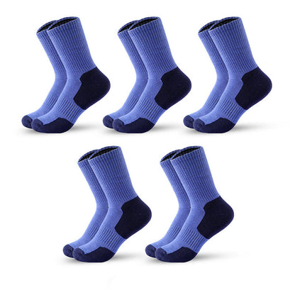 Chaussettes de compression Mountain Sports Quarter grande taille (5 paires) - Bleu - EU39-45 (US6-11) - image 15