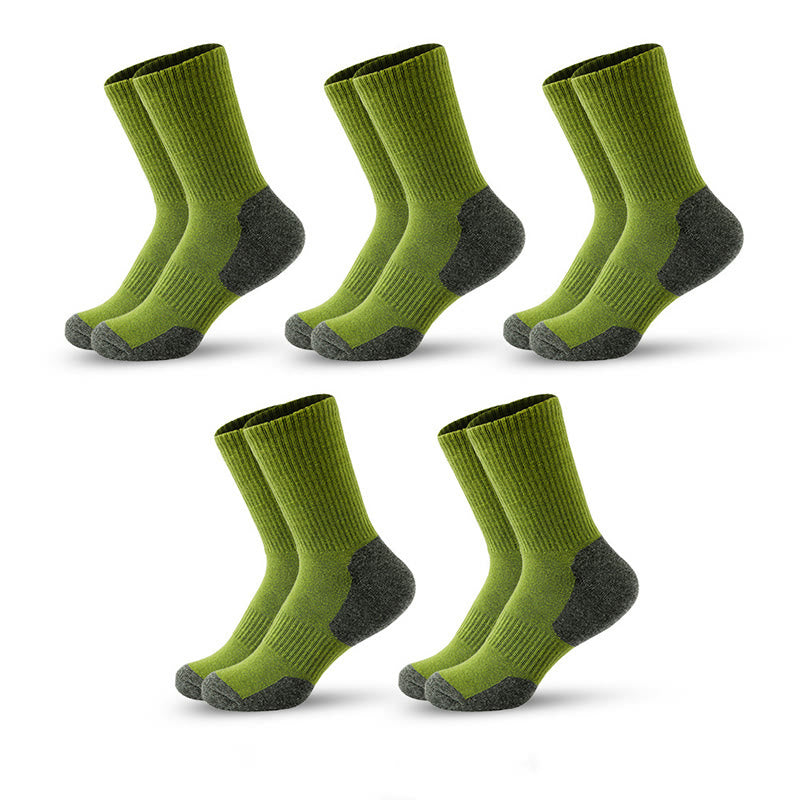 Chaussettes de compression Mountain Sports Quarter grande taille (5 paires) - Vert olive - EU39-45 (US6-11) - image 14