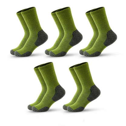 Chaussettes de compression Mountain Sports Quarter grande taille (5 paires) - Vert olive - EU39-45 (US6-11) - image 14