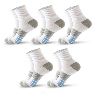 Chaussettes de compression de basket-ball colorblock grande taille (5 paires) - Blanc - EU39-45 (US6-11) - image 13