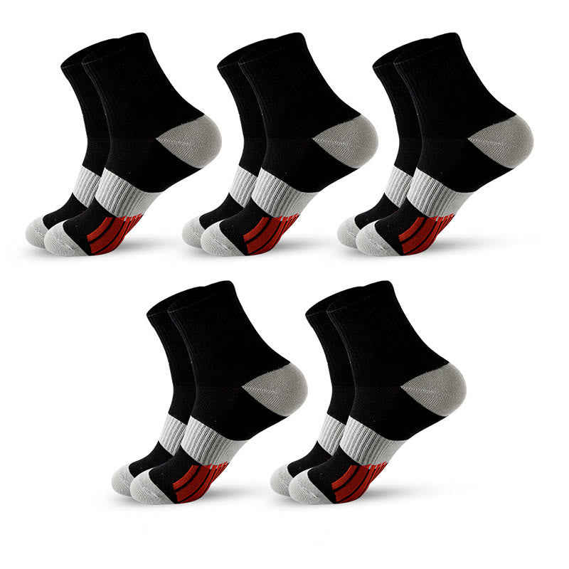 Chaussettes de compression de basket-ball colorblock grande taille (5 paires) - Noir - EU39-45 (US6-11) - image 12