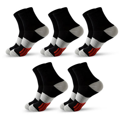 Chaussettes de compression de basket-ball colorblock grande taille (5 paires) - Noir - EU39-45 (US6-11) - image 12