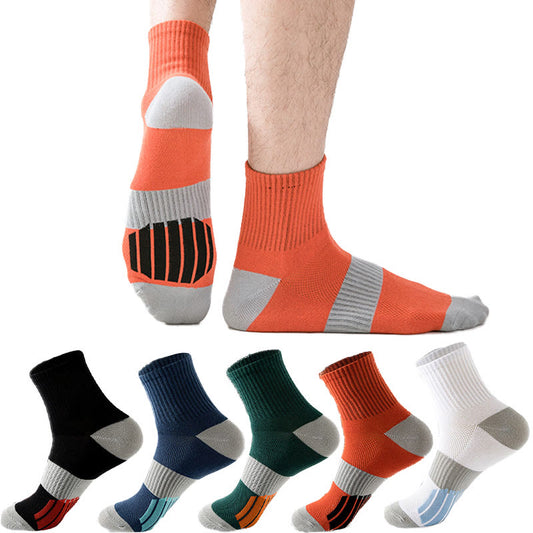 Chaussettes de compression de basket-ball colorblock grande taille (5 paires) - Multicolore - EU39-45 (US6-11) - image 0