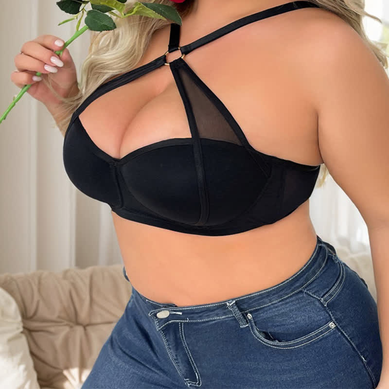 Soutien-gorge push-up croisé fin et sexy à armatures