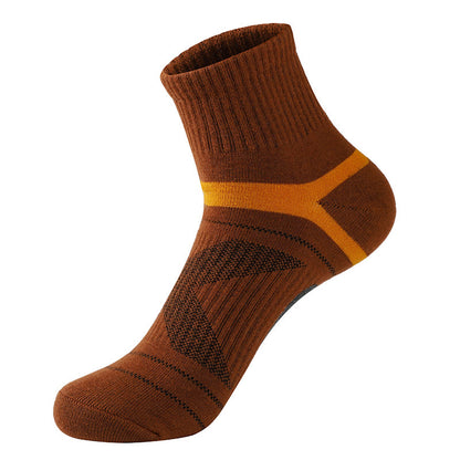 Chaussettes de sport de compression en coton grande taille (5 paires) - Café - EU39-45 (US6-11) - image 3