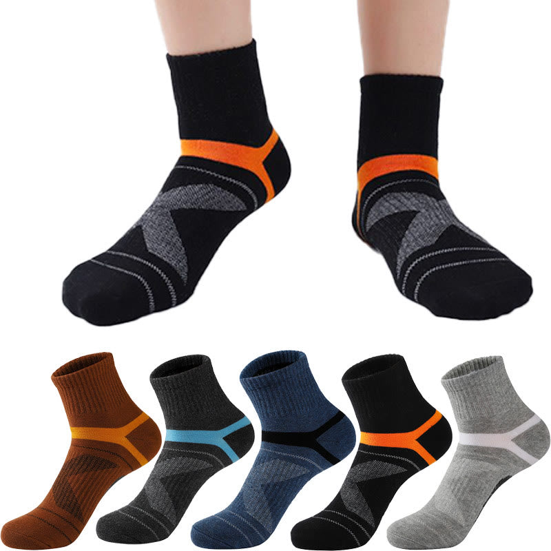 Chaussettes de sport de compression en coton grande taille (5 paires) - image 0