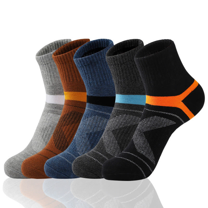 Chaussettes de sport de compression en coton grande taille (5 paires) - Multicolore - EU39-45 (US6-11) - image 8