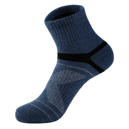 Chaussettes de sport de compression en coton grande taille (5 paires) - Bleu - EU39-45 (US6-11) - image 7