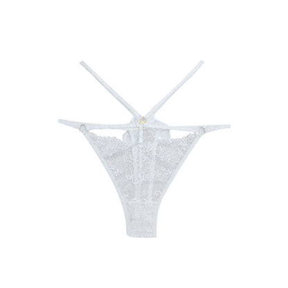 String sexy taille basse en dentelle ajourée avec nœud (lot de 3)