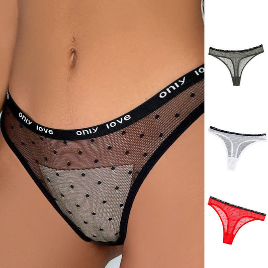 String sexy en maille à pois (lot de 3)