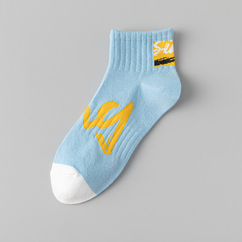 Chaussettes alphanumériques (5 paires) - Bleu - EU37-45 (US4-11) - image 11