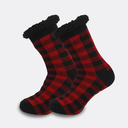 Chaussons-chaussettes grande taille à motif losange (2 paires) - Rouge - EU39-44 (US6-10) - image 1