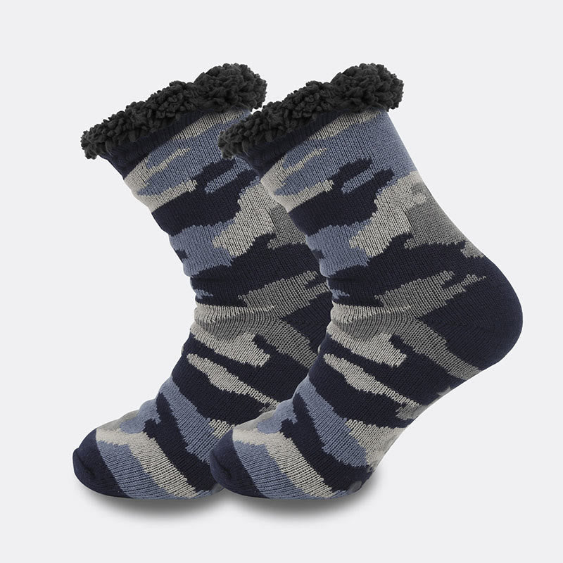 Chaussons-chaussettes grande taille à motif losange (2 paires) - Bleu - EU39-44 (US6-10) - image 5