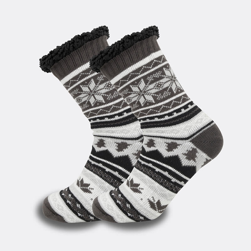 Chaussons-chaussettes grande taille à motif losange (2 paires) - Blanc - EU39-44 (US6-10) - image 4