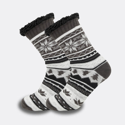 Chaussons-chaussettes grande taille à motif losange (2 paires) - Blanc - EU39-44 (US6-10) - image 4