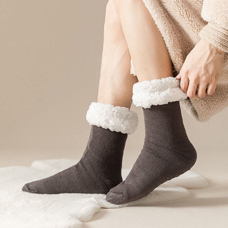 Chaussettes pantoufles extra épaisses grande taille (3 paires) - image 7