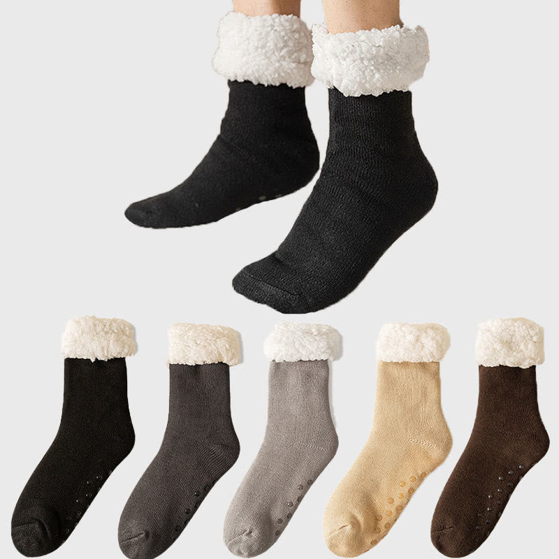 Chaussettes pantoufles extra épaisses grande taille (3 paires) - image 0