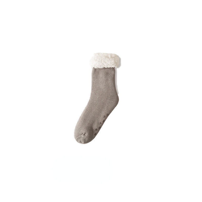 Chaussettes pantoufles extra épaisses grande taille (3 paires) - Gris clair - EU39-45 (US6-11) - image 11