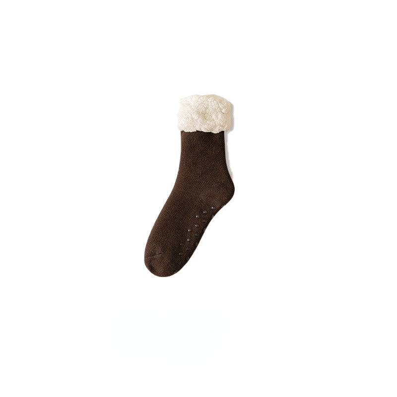 Chaussettes pantoufles extra épaisses grande taille (3 paires) - Brun - EU39-45 (US6-11) - image 13