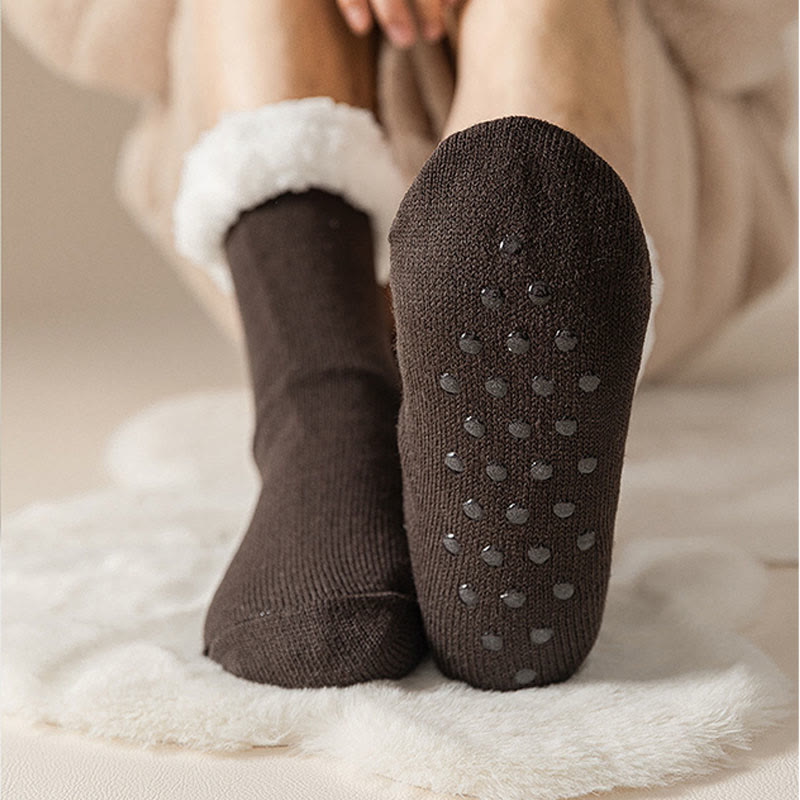 Chaussettes pantoufles extra épaisses grande taille (3 paires) - image 4