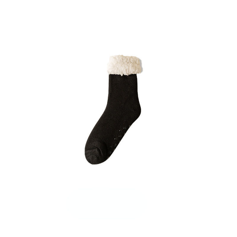 Chaussettes pantoufles extra épaisses grande taille (3 paires) - Noir - EU39-45 (US6-11) - image 12