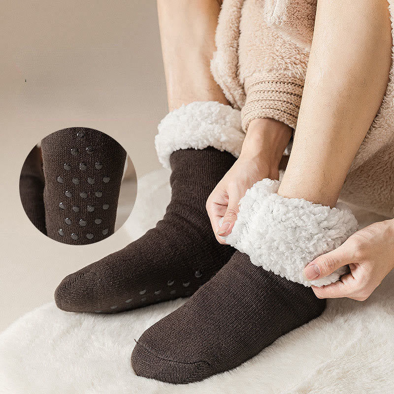 Chaussettes pantoufles extra épaisses grande taille (3 paires) - image 1