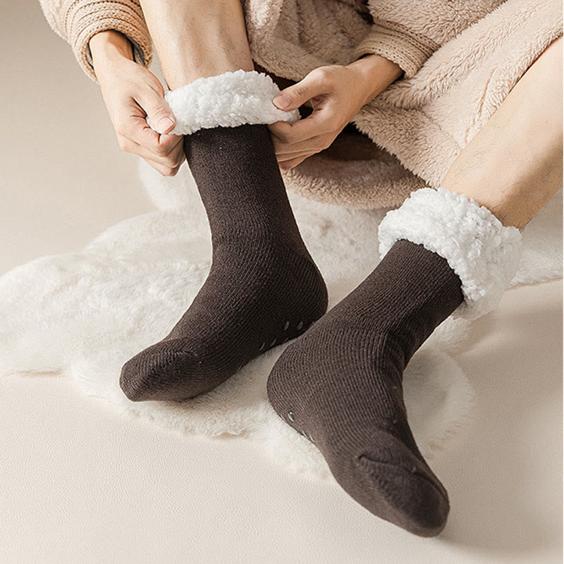 Chaussettes pantoufles extra épaisses grande taille (3 paires) - image 5
