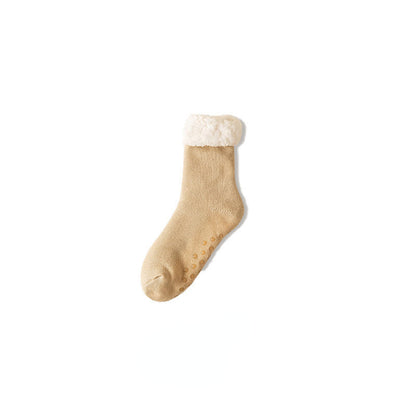Chaussettes pantoufles extra épaisses grande taille (3 paires) - Kaki - EU39-45 (US6-11) - image 10
