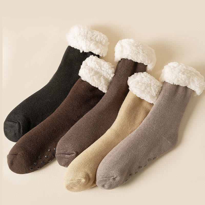 Chaussettes pantoufles extra épaisses grande taille (3 paires) - image 8
