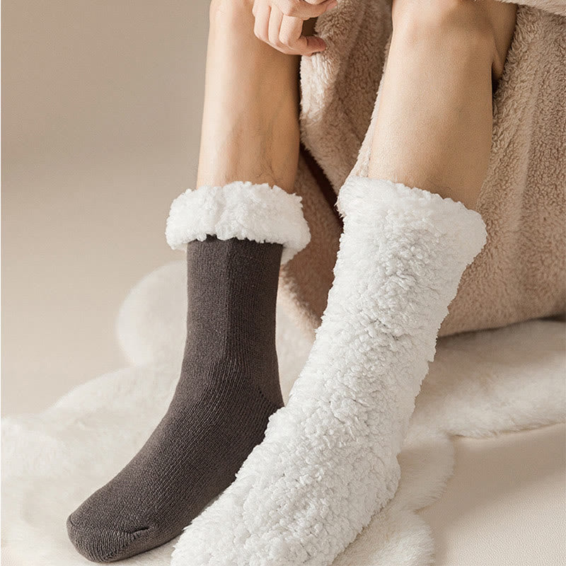Chaussettes pantoufles extra épaisses grande taille (3 paires) - image 2