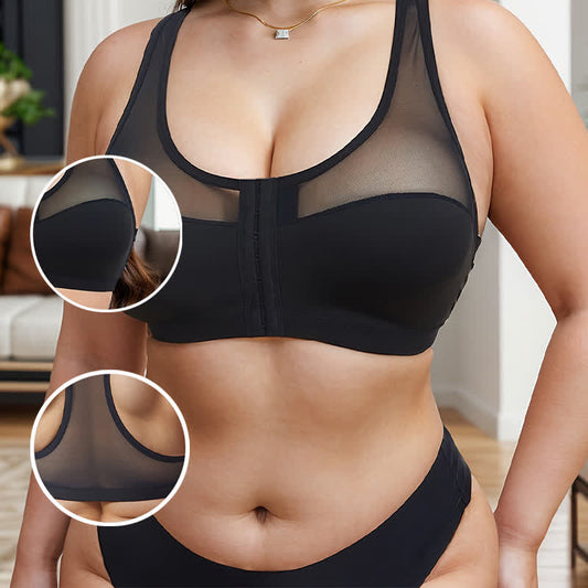 Soutien-gorge push-up sexy en maille avec fermeture sur le devant et sans armatures