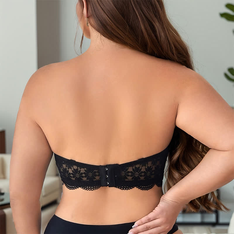 Soutien-gorge à armatures ajouré avec broderie florale en dentelle et fermeture sur le devant