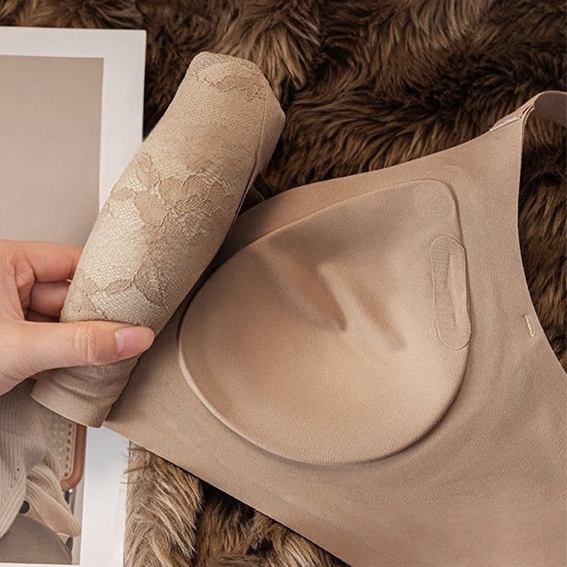 Soutien-gorge push-up grande taille à bonnets fixes sans coutures et sans armatures