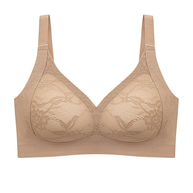 Soutien-gorge push-up grande taille à bonnets fixes sans coutures et sans armatures