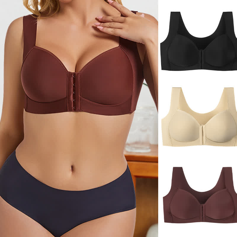 Soutien-gorge sans armatures sexy anti-affaissement avec fermeture sur le devant