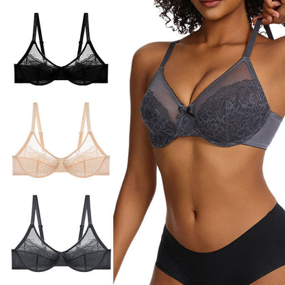 Soutien-gorge push-up à armatures en dentelle légère et sexy grande taille