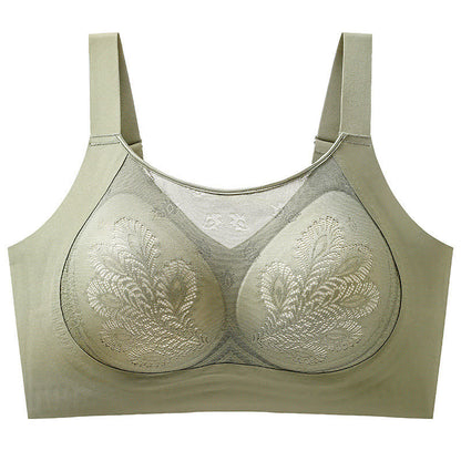 Soutien-gorge sans armatures en dentelle florale extensible