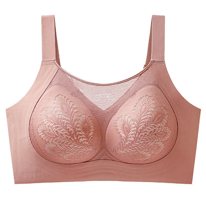 Soutien-gorge sans armatures en dentelle florale extensible