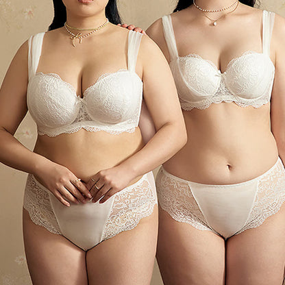 Soutien-gorge push-up à armatures en dentelle fine et minimiseur
