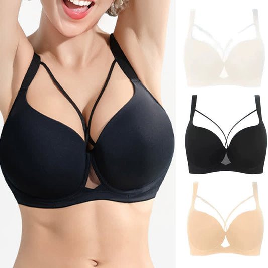 Soutien-gorge push-up à armatures sexy croisé sans coutures