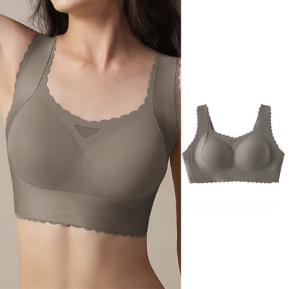 Soutien-gorge push-up fin sans armatures à bonnets complets et bords ondulés