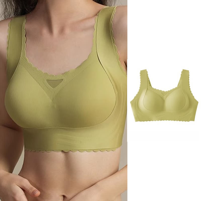 Soutien-gorge push-up fin sans armatures à bonnets complets et bords ondulés