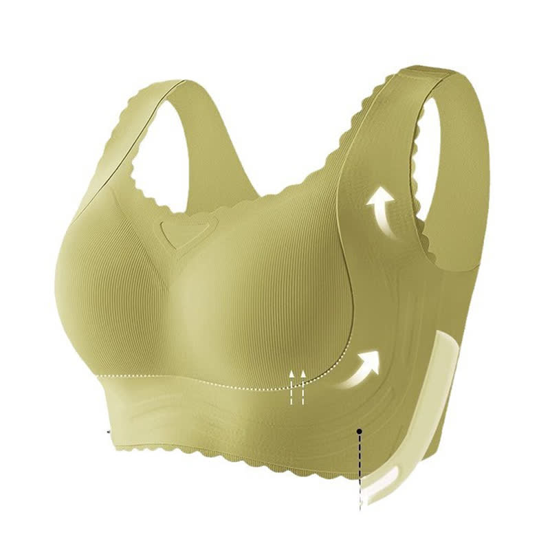 Soutien-gorge push-up fin sans armatures à bonnets complets et bords ondulés