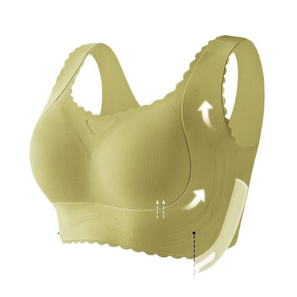 Soutien-gorge push-up fin sans armatures à bonnets complets et bords ondulés