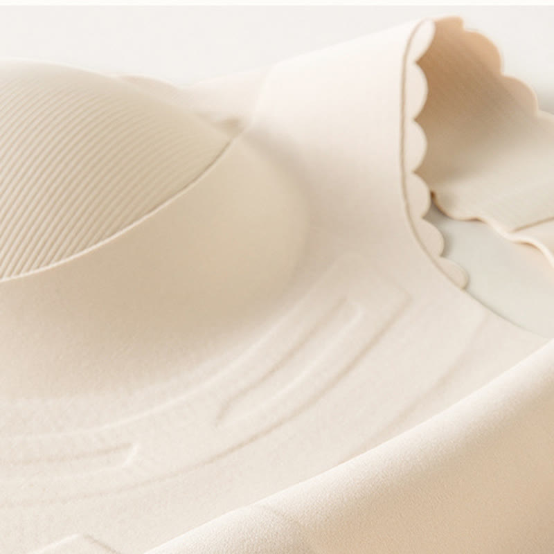Soutien-gorge push-up fin sans armatures à bonnets complets et bords ondulés