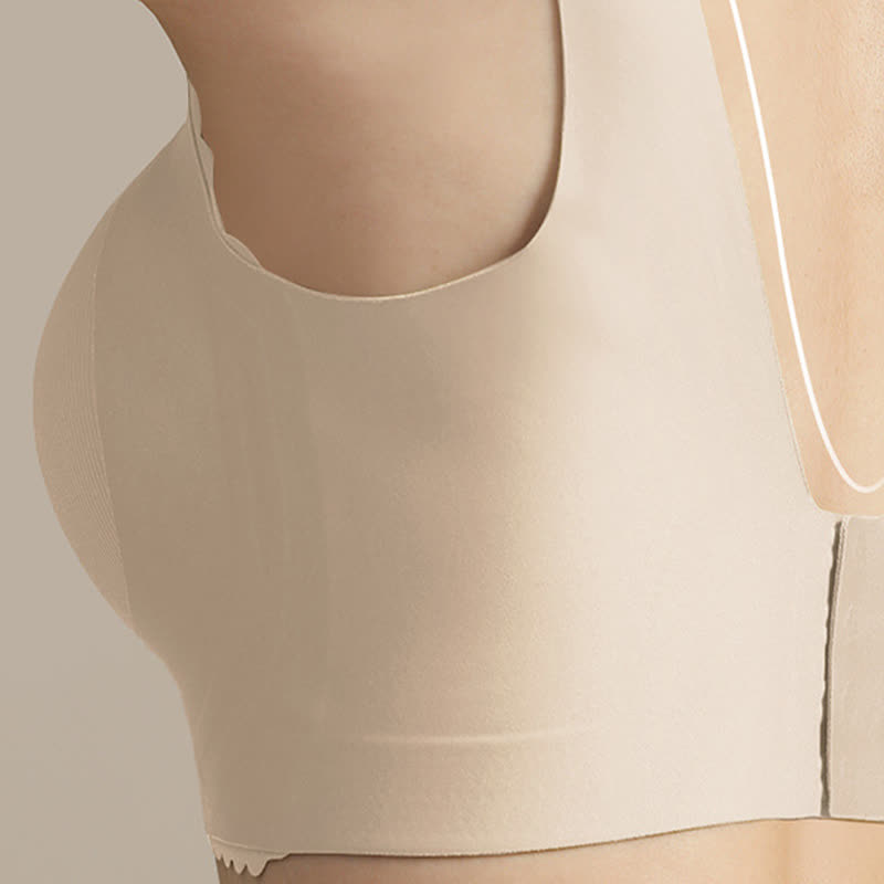 Soutien-gorge push-up fin sans armatures à bonnets complets et bords ondulés
