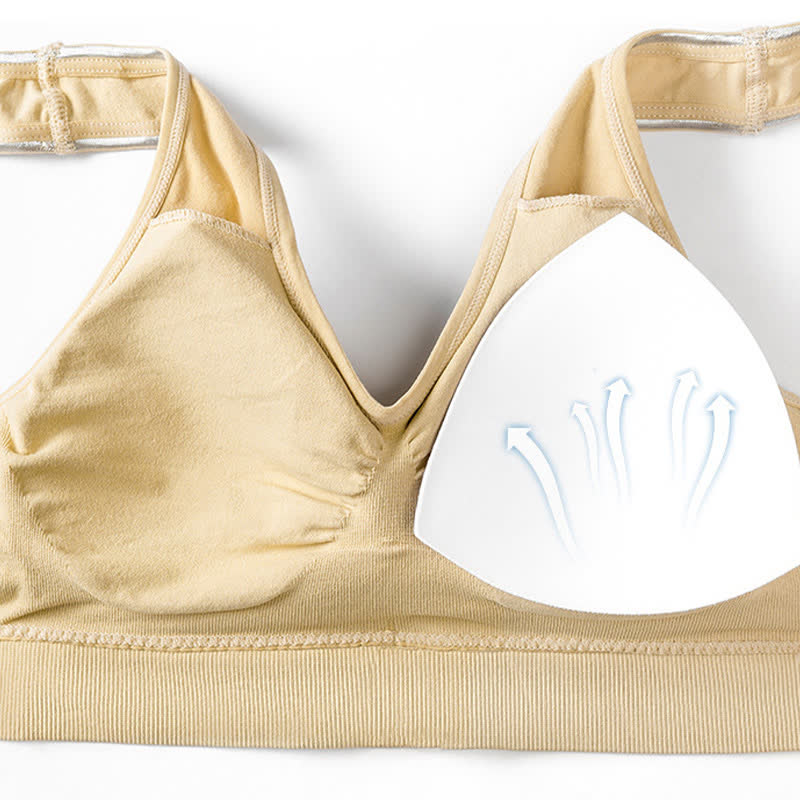 Soutien-gorge de sport respirant sans coutures, grande taille, creux et sans armatures