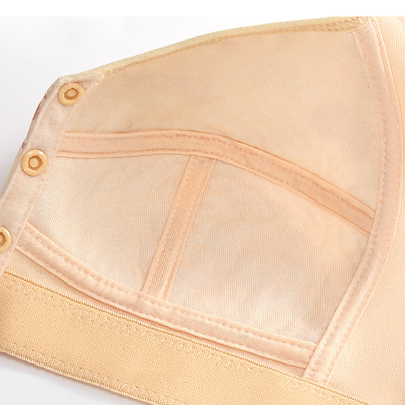 Soutien-gorge sans armatures imprimé grande taille avec fermeture sur le devant