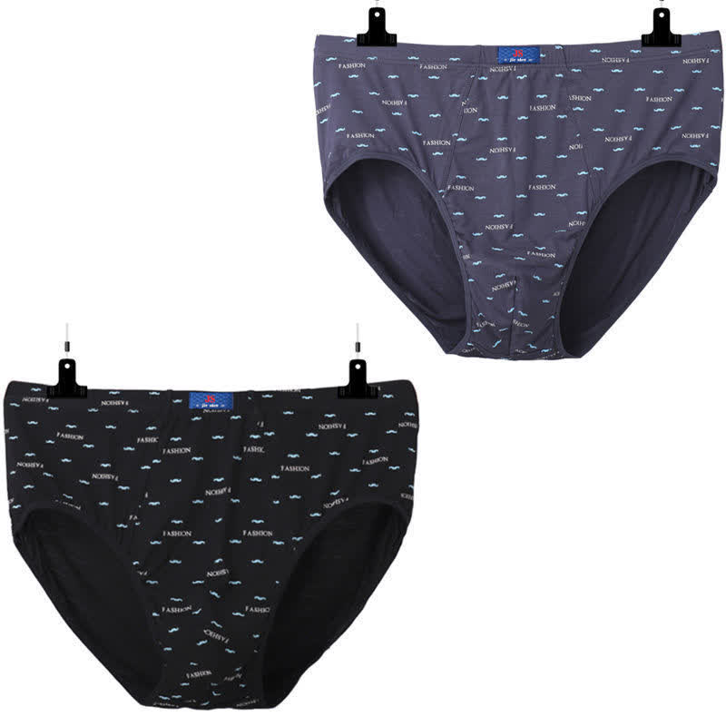 Lot de 2 slips confortables taille haute imprimés pour homme (grande taille)
